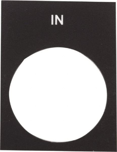 Schneider Electric - Rectangular, PVC Legend Plate - In - Black Background, White Letters, 22mm Hole Diameter, 30mm Wide x 40mm High - Exact Industrial Supply