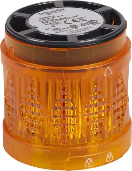 Schneider Electric - LED Lamp, Orange, Steady, Stackable Tower Light Module - 24 VAC/VDC, 40 Milliamp, IP65 Ingress Rating, Base Mount - Exact Industrial Supply