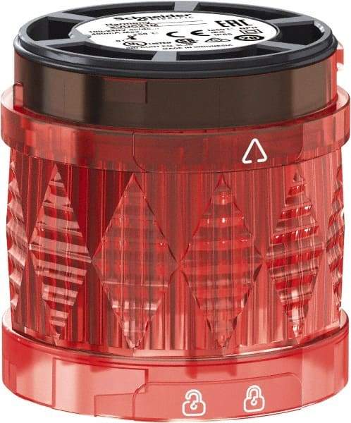 Schneider Electric - LED Lamp, Red, Steady, Stackable Tower Light Module - 24 VAC/VDC, 40 Milliamp, IP65 Ingress Rating, Base Mount - Exact Industrial Supply