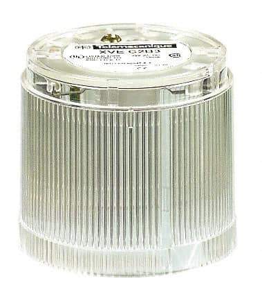 Schneider Electric - LED Lamp, Clear, Steady, Stackable Tower Light Module - 24 VAC/VDC, 25 Milliamp, IP40, IP42 Ingress Rating, Base Mount - Exact Industrial Supply