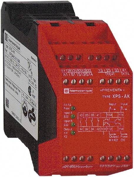 Schneider Electric - 24 VAC/VDC, 5 VA Power Rating, Electromechanical & Solid State Screw Clamp General Purpose Relay - 6 Amp at 24 V, 45mm Wide x 99mm High x 114mm Deep - Exact Industrial Supply