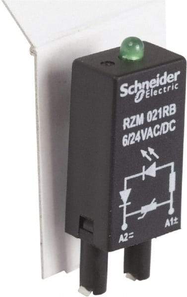 Schneider Electric - 6-24 VAC, 6-24 VDC, Relay Protection Module - For Use with RGZ Sockets (RXG Series), RSZ Sockets (RSB Series) - Exact Industrial Supply