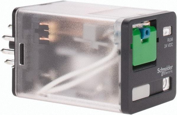 Schneider Electric - Octal Electromechanical Plug-in General Purpose Relay - 10 Amp at 240 V, 3PDT, 24 VDC, 35mm Wide x 56mm High x 35.4mm Deep - Exact Industrial Supply