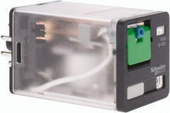Schneider Electric - Octal Electromechanical Plug-in General Purpose Relay - 10 Amp at 240 V, DPDT, 12 VDC, 35mm Wide x 56mm High x 35.4mm Deep - Exact Industrial Supply