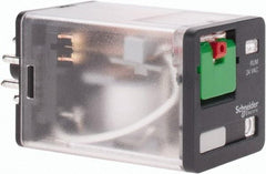 Schneider Electric - 3 at 60 Hz VA Power Rating, Octal Electromechanical Plug-in General Purpose Relay - 10 Amp at 277 VAC & 30 VDC, DPDT, 24 VAC, 35mm Wide x 56mm High x 35.4mm Deep - Exact Industrial Supply