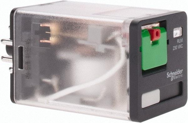 Schneider Electric - 3 at 60 Hz VA Power Rating, Octal Electromechanical Plug-in General Purpose Relay - 10 Amp at 277 VAC & 30 VDC, DPDT, 230 VAC, 35mm Wide x 56mm High x 35.4mm Deep - Exact Industrial Supply