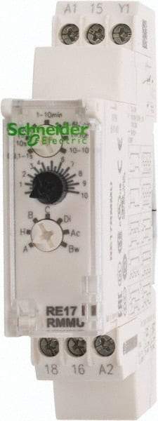 Schneider Electric - 100 hr Delay, Multiple Range SPDT Time Delay Relay - 8 Contact Amp, 24 to 240 VAC/VDC, Selector Switch - Exact Industrial Supply