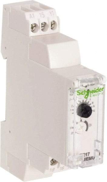 Schneider Electric - 10 hr Delay, Multiple Range SPDT Time Delay Relay - 8 Contact Amp, 24 to 240 VAC/VDC, Selector Switch - Exact Industrial Supply