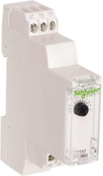 Schneider Electric - 100 hr Delay, Multiple Range SPDT Time Delay Relay - 8 Contact Amp, 24 VDC & 24 to 240 VAC, Selector Switch - Exact Industrial Supply