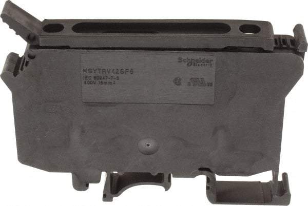 Schneider Electric - 1 Pole, 500 Volt, 10 Amp, -40 to 266°F, DIN Rail Mount, Polyamide Fused Terminal Block - 3 Contacts, 1/2 to 16mm Compatibility, 60-1/2mm High - Exact Industrial Supply