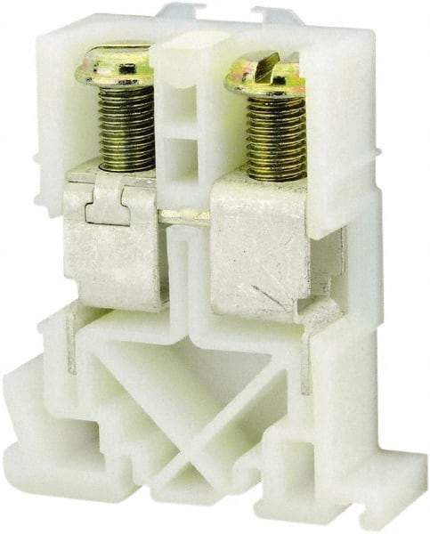 Square D - 600 VAC, 170 Amp, -40 to 275°F, DIN Rail Mount, Nylon Standard Terminal Block - 2 Contacts, Tin Plated Steel, 12 to 1/0 AWG Compatibility, 2.71 Inch High x 2.12 Inch Deep - Exact Industrial Supply