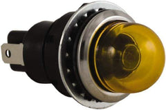 Schneider Electric - 24 V Yellow Lens Incandescent Pilot Light - Round Lens, Dust-tight, Oiltight - Exact Industrial Supply