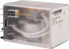 Square D - 11 Pins, 1 hp at 277 Volt & 1/3 hp at 120 Volt, 3 VA Power Rating, Square Electromechanical Plug-in General Purpose Relay - 10 Amp at 250 VAC, 3PDT, 240 VAC at 50/60 Hz, 34.9mm Wide x 50mm High x 35.4mm Deep - Exact Industrial Supply
