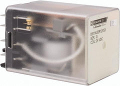 Square D - 8 Pins, 1 hp at 277 Volt & 1/3 hp at 120 Volt, 3 VA Power Rating, Square Electromechanical Plug-in General Purpose Relay - 10 Amp at 250 VAC, DPDT, 24 VDC, 34.9mm Wide x 50mm High x 35.4mm Deep - Exact Industrial Supply