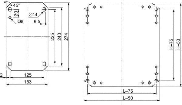 Schneider Electric - Electrical Enclosure Steel Mounting Plate - For Use with 1000 (H) x 800 (W) Floor Standing Enclosure, RoHS Compliant, Includes Mounting Hardware & Mounting Plate - Exact Industrial Supply