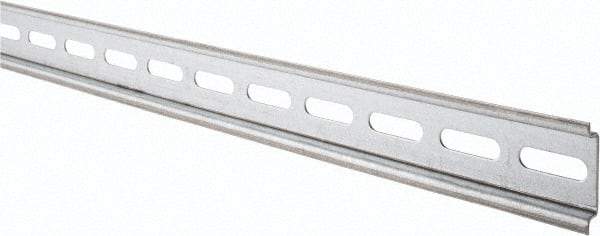 Schneider Electric - 2m Long x 0.3 Inch Wide x 1.4 Inch High x Steel DIN Rail - 0.04 Inch Thick - Exact Industrial Supply