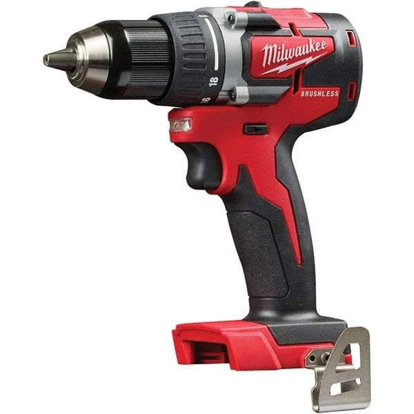 Milwaukee Tool - 18 Volt 1/2" Chuck Pistol Grip Handle Cordless Drill - 0-1800 RPM, Single-Sleeve Ratcheting Chuck, Reversible, Lithium-Ion Batteries Not Included - Exact Industrial Supply