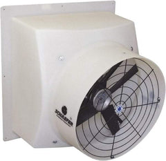 Schaefer Ventilation Equipment - 20" Blade, Direct Drive, 1/2 hp, 4,970 CFM, TEAO Exhaust Fan - 24-3/4" Opening Height x 23-1/2" Opening Width, 4.8/2.4 Amp, 1 Speed, Single Phase - Exact Industrial Supply