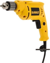 DeWALT - 3/8" Keyed Chuck, 2,800 RPM, Pistol Grip Handle Electric Drill - 7 Amps, 120 Volts, Reversible - Exact Industrial Supply