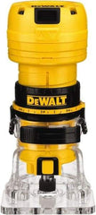 DeWALT - 31,000 RPM, 0.6 HP, 4.5 Amp, Laminate Trimmer Electric Router - 120 Volts, 1/4 Inch Collet - Exact Industrial Supply