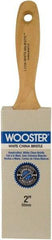 Wooster Brush - 2" Flat Hog Varnish Brush - 3-3/16" Bristle Length, 6-1/2" Maple Beavertail Handle - Exact Industrial Supply