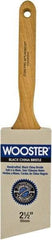 Wooster Brush - 2-1/2" Angled Hog Sash Brush - 2-15/16" Bristle Length, 7-7/8" Maple Fluted Handle - Exact Industrial Supply