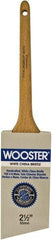 Wooster Brush - 2-1/2" Angled Hog Sash Brush - 2-15/16" Bristle Length, 7-7/8" Maple Rattail Handle - Exact Industrial Supply