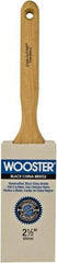 Wooster Brush - 2-1/2" Flat Hog Sash Brush - 3-3/16" Bristle Length, 6-1/8" Maple Fluted Handle - Exact Industrial Supply