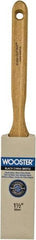 Wooster Brush - 1-1/2" Flat Hog Sash Brush - 2-11/16" Bristle Length, 5-1/8" Maple Fluted Handle - Exact Industrial Supply