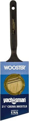 Wooster Brush - 2-1/2" Angled Hog Sash Brush - 2-11/16" Bristle Length, 5-1/8" Plastic Fluted Handle - Exact Industrial Supply