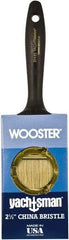Wooster Brush - 2-1/2" Flat Hog Varnish Brush - 2-11/16" Bristle Length, 6-1/4" Plastic Beavertail Handle - Exact Industrial Supply
