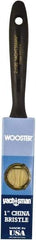 Wooster Brush - 1" Flat Hog Varnish Brush - 2-3/16" Bristle Length, 6-1/2" Plastic Beavertail Handle - Exact Industrial Supply