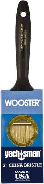 Wooster Brush - 2" Flat Hog Varnish Brush - 2-7/16" Bristle Length, 6-1/4" Plastic Beavertail Handle - Exact Industrial Supply