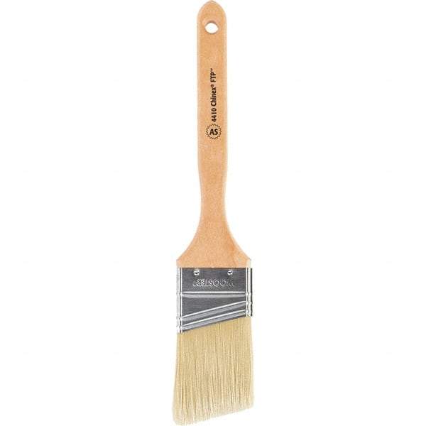 Wooster Brush - 2" Angled Synthetic Sash Brush - 2-11/16" Bristle Length, 7-7/8" Maple Fluted Handle - Exact Industrial Supply