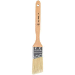 Wooster Brush - 1-1/2" Angled Synthetic Sash Brush - 2-7/16" Bristle Length, 7-7/8" Maple Fluted Handle - Exact Industrial Supply
