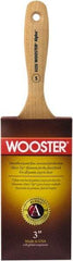 Wooster Brush - 3" Oval Synthetic Varnish Brush - 3-7/16" Bristle Length, 6-1/4" Maple Beavertail Handle - Exact Industrial Supply