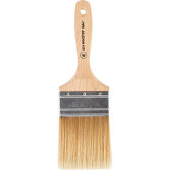 Wooster Brush - 3" Flat Synthetic Wall Brush - 3-7/16" Bristle Length, 6-1/4" Maple Beavertail Handle - Exact Industrial Supply