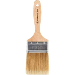 Wooster Brush - 3" Flat Synthetic Varnish Brush - 3-3/16" Bristle Length, 6-1/2" Maple Beavertail Handle - Exact Industrial Supply