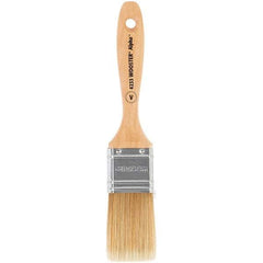 Wooster Brush - 1-1/2" Flat Synthetic Varnish Brush - 2-7/16" Bristle Length, 6-1/2" Maple Beavertail Handle - Exact Industrial Supply