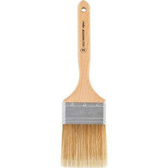 Wooster Brush - 3" Flat Synthetic Sash Brush - 3-3/16" Bristle Length, 7-7/8" Maple Fluted Handle - Exact Industrial Supply