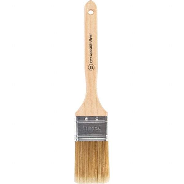 Wooster Brush - 2" Flat Synthetic Sash Brush - 2-11/16" Bristle Length, 7-7/8" Maple Fluted Handle - Exact Industrial Supply
