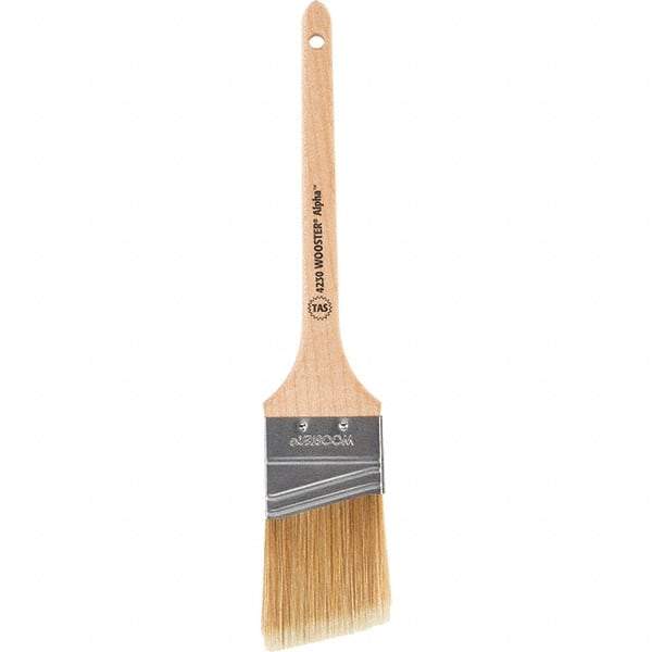 Wooster Brush - 2" Angled Synthetic Sash Brush - 2-7/16" Bristle Length, 8" Maple Rattail Handle - Exact Industrial Supply