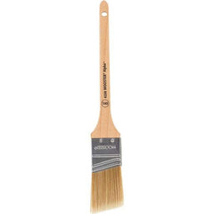 Wooster Brush - 1-1/2" Angled Synthetic Sash Brush - 2-3/16" Bristle Length, 8" Maple Rattail Handle - Exact Industrial Supply