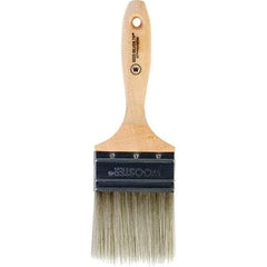 Wooster Brush - 3" Flat Synthetic Wall Brush - 3-3/16" Bristle Length, 5-11/16" Wood Beavertail Handle - Exact Industrial Supply