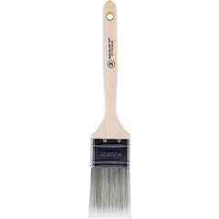 Wooster Brush - 2" Flat Synthetic Sash Brush - 2-11/16" Bristle Length, 7-3/4" Wood Fluted Handle - Exact Industrial Supply