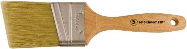 Wooster Brush - 2-1/2" Angled Synthetic Varnish Brush - 2-15/16" Bristle Length, 5-7/8" Maple Beavertail Handle - Exact Industrial Supply