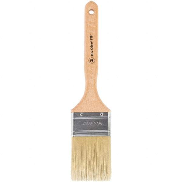 Wooster Brush - 2-1/2" Flat Synthetic Sash Brush - 2-15/16" Bristle Length, 7-7/8" Maple Fluted Handle - Exact Industrial Supply