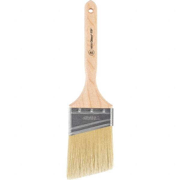 Wooster Brush - 3" Angled Synthetic Sash Brush - 3-3/16" Bristle Length, 7-7/8" Maple Fluted Handle - Exact Industrial Supply