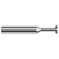 Woodruff Keyseat Cutter: 0.5″ Cut Dia, 0.125″ Cut Width, 1/2″ Shank Dia, Staggered Tooth 3″ OAL, 8 Teeth, Solid Carbide