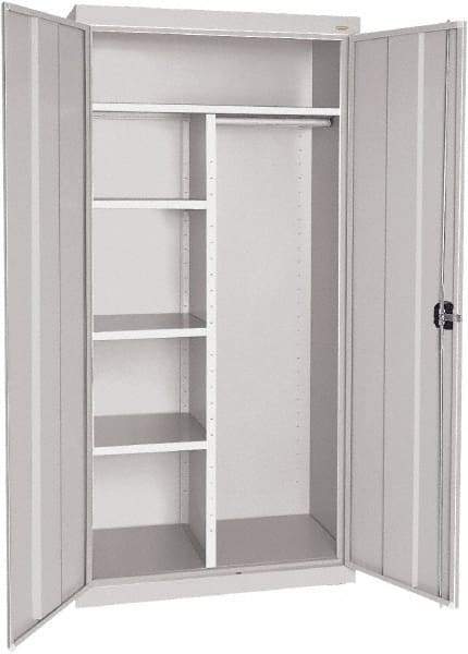 Sandusky Lee - 5 Shelf Combination Storage Cabinet - Steel, 46" Wide x 24" Deep x 72" High, Dove Gray - Exact Industrial Supply